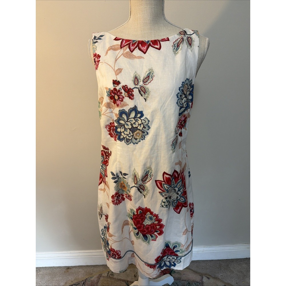 Kivari Provence Linen Dress NWT From Evereve Low Back Size 8